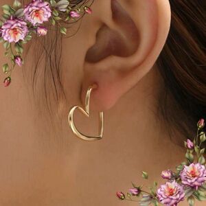 Heart Shaped Hoop Earrings